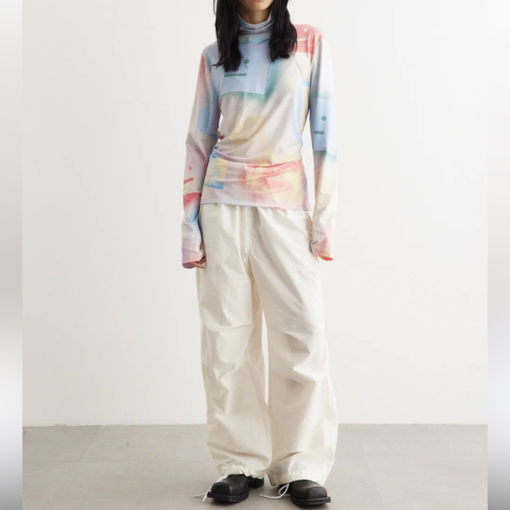 New‎ Acne Studios Top Smiley Spay Face Logo Turtleneck Shirt Sz L
